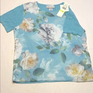 ALFRED DUNNER - NWT BLUE PRINT TOP PM